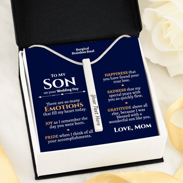 Son Wedding Love Mom Bar Necklace - Love You This Much